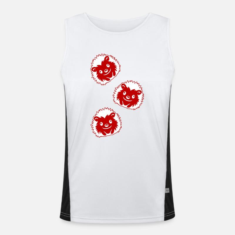 Hedgehog Comic Cute - Men's Functional Contrast Tank Top  - white/black