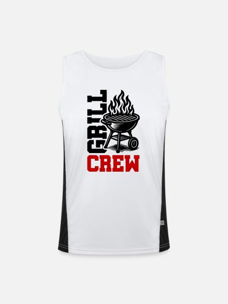 Grill Crew - Men's Functional Contrast Tank Top  - white/black - Front