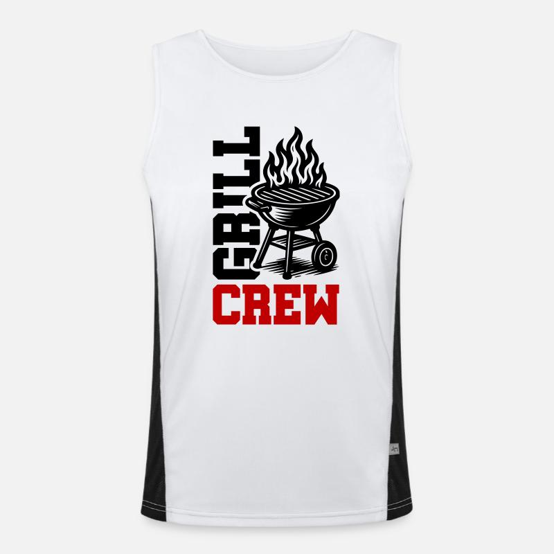 Grill Crew - Men's Functional Contrast Tank Top  - white/black