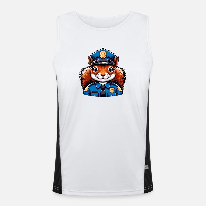 Officer Squirrel Men's Functional Contrast Tank Top 