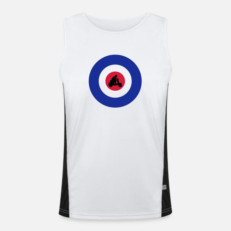 Target with scooter driver - Men's Functional Contrast Tank Top  - white/black