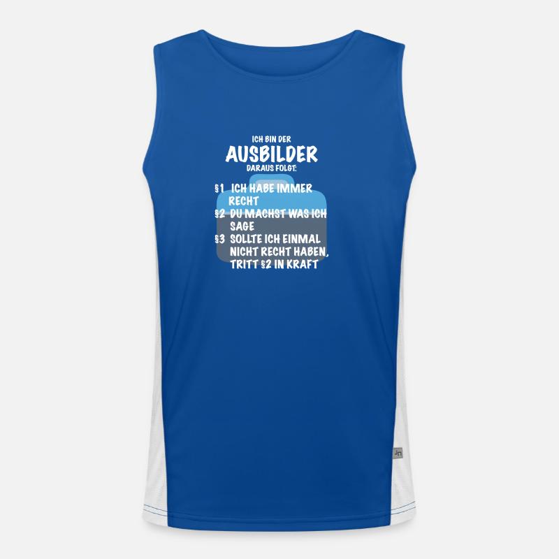 Ausbilder Spruch Geschenk Lehrer Büro Funktionelles Kontrast-Tank Top für Männer 
