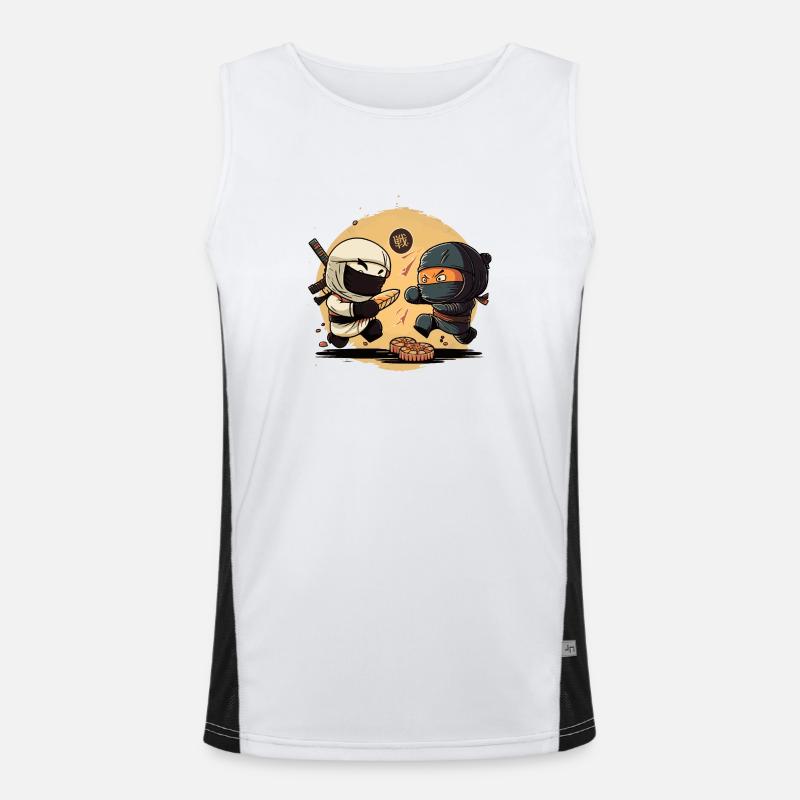 Fighting Ninjas Funktionelles Kontrast-Tank Top für Männer 
