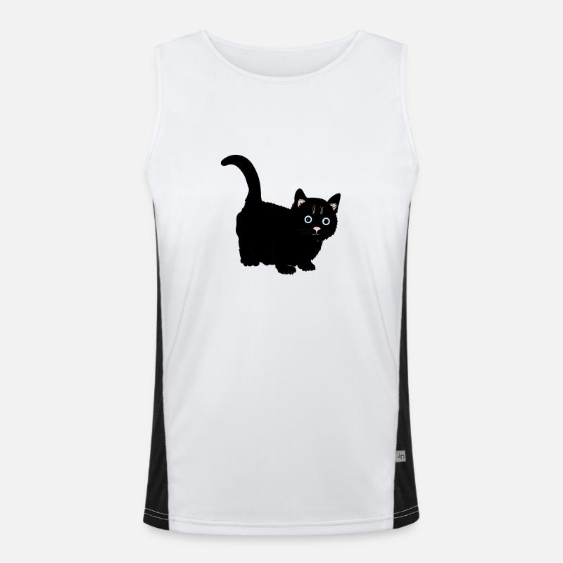 Chat noir Débardeur respirant contrasté Homme 