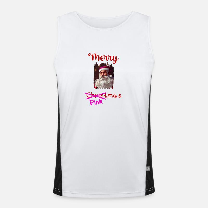 Rosa Weihnachtsmann Funktionelles Kontrast-Tank Top für Männer 