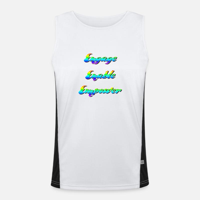 Engage, Enable, Empower - Inspirational Design Men's Functional Contrast Tank Top 