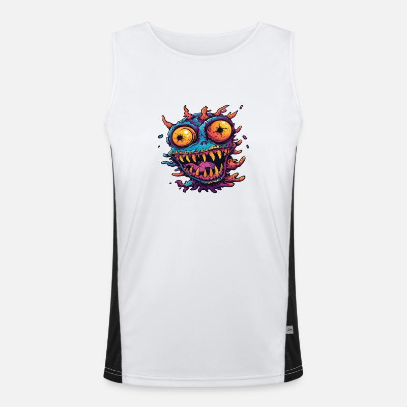 Halloween Spooky Monster Devil Demon Gift Men's Functional Contrast Tank Top 