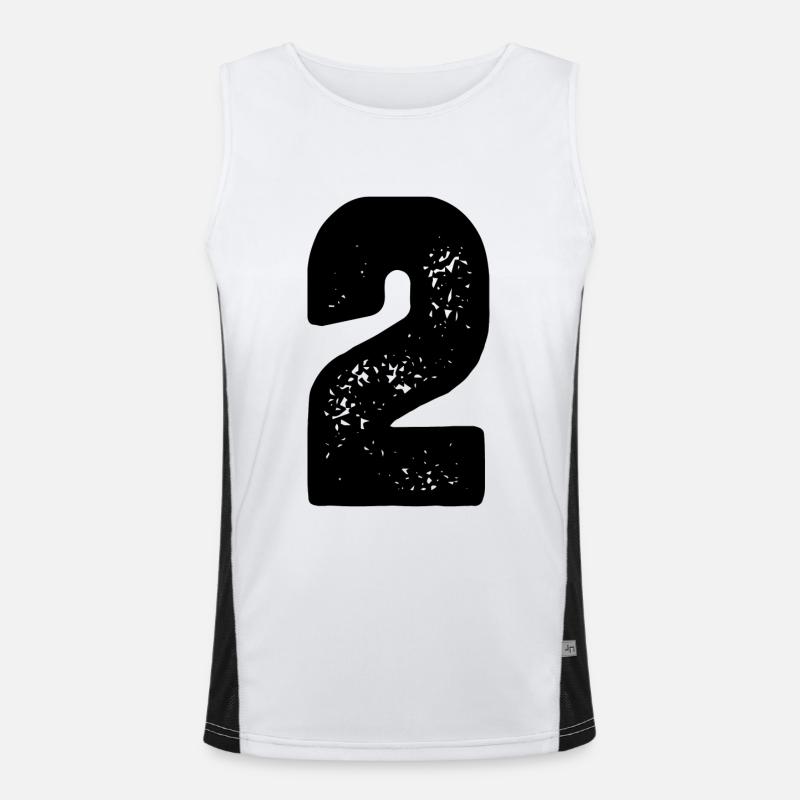 Maillot numéro 2 Débardeur respirant contrasté Homme 