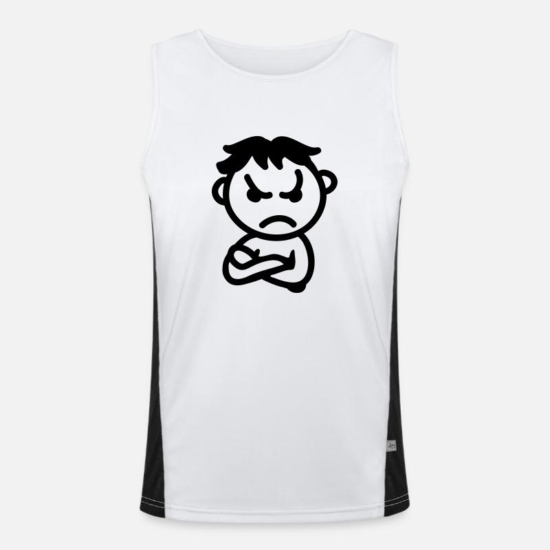 schlecht drauf - line Funktionelles Kontrast-Tank Top für Männer 