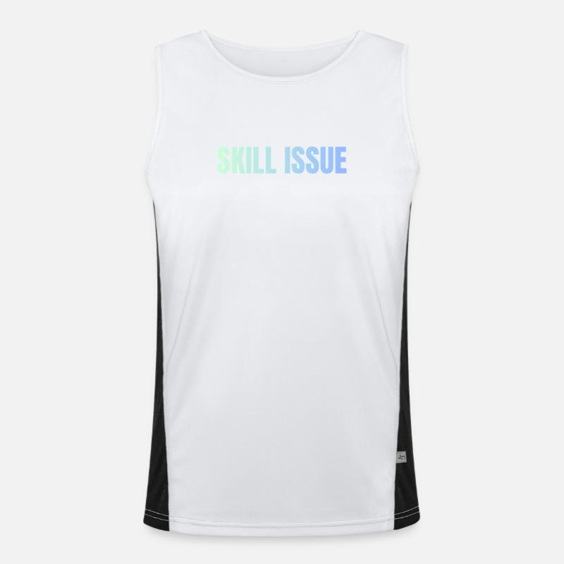 Skill Issue Gradient - Men's Functional Contrast Tank Top  - white/black