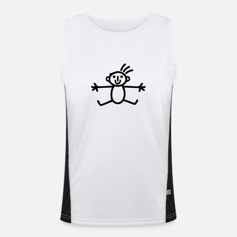 Strichmännchen Junge Funktionelles Kontrast-Tank Top für Männer 