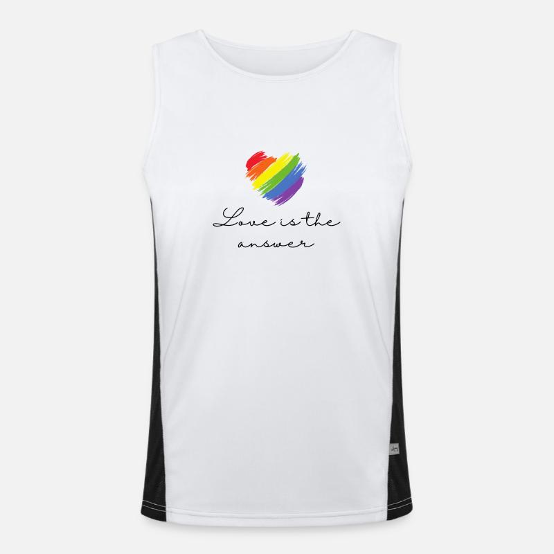 Love is the answer Funktionelles Kontrast-Tank Top für Männer 