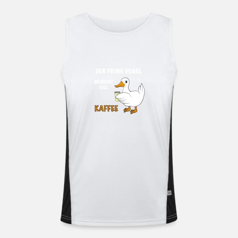 Ente Kaffee Spruch Funktionelles Kontrast-Tank Top für Männer 