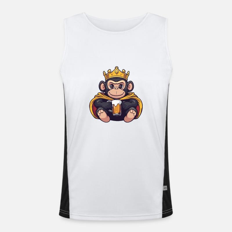 Monkey Beer Funny Men's Functional Contrast Tank Top 
