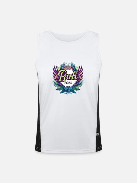 Bali 2025 Team - Men's Functional Contrast Tank Top - white/black