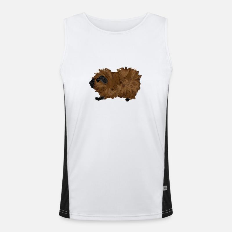 Design mit einem Rosetten-Meerschweinchen Funktionelles Kontrast-Tank Top für Männer 