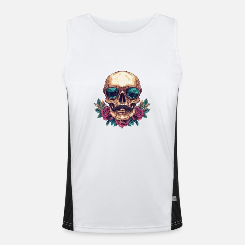 Skelett Bunt Funktionelles Kontrast-Tank Top für Männer 
