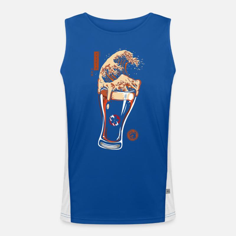 Great Wave Glasbier Funktionelles Kontrast-Tank Top für Männer 