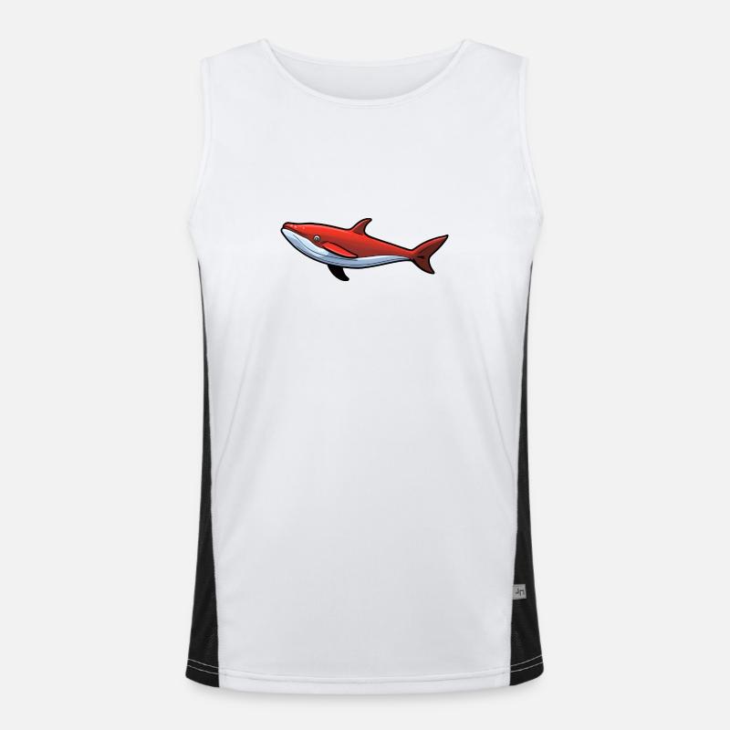 Cartoon Comic Cooler Roter Wal Funktionelles Kontrast-Tank Top für Männer 