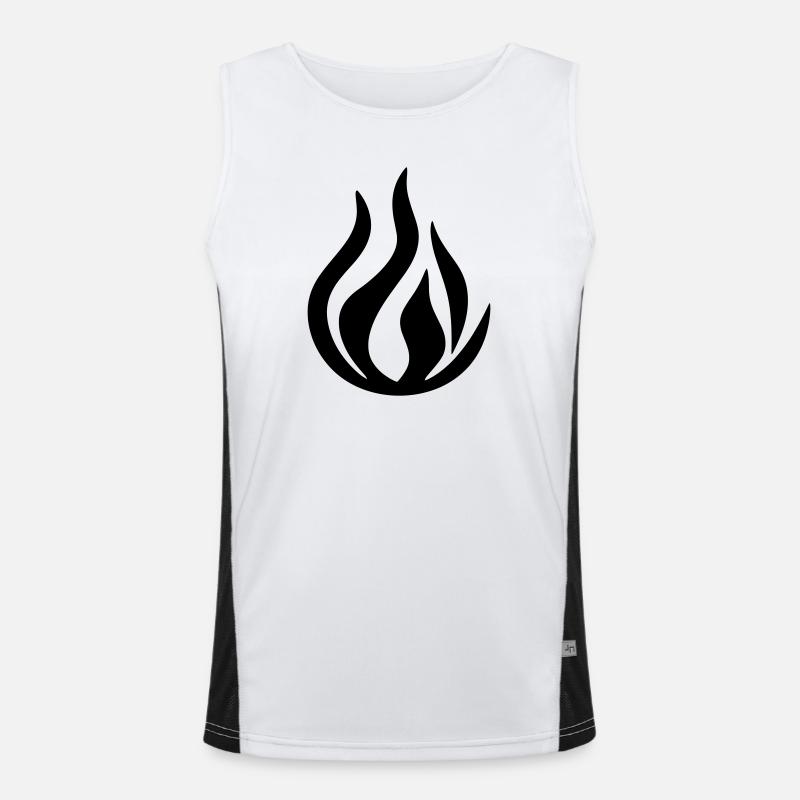 Flame - Men's Functional Contrast Tank Top  - white/black