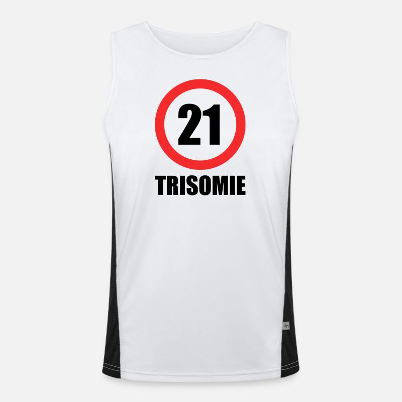 Downs syndrom - Funksjonell kontrast-singlet for menn  - hvit/svart