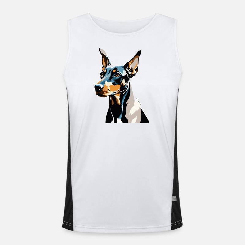 Doberman Pincher - Conception de chien de compagnie Débardeur respirant contrasté Homme 