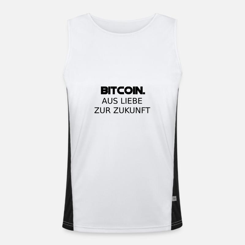 Bitcoin Revolution – Weil wir an morgen glauben! Funktionelles Kontrast-Tank Top für Männer 