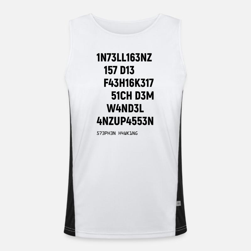 Leetspeak Intelligenz Spruch für Nerds und Hacker Funktionelles Kontrast-Tank Top für Männer 