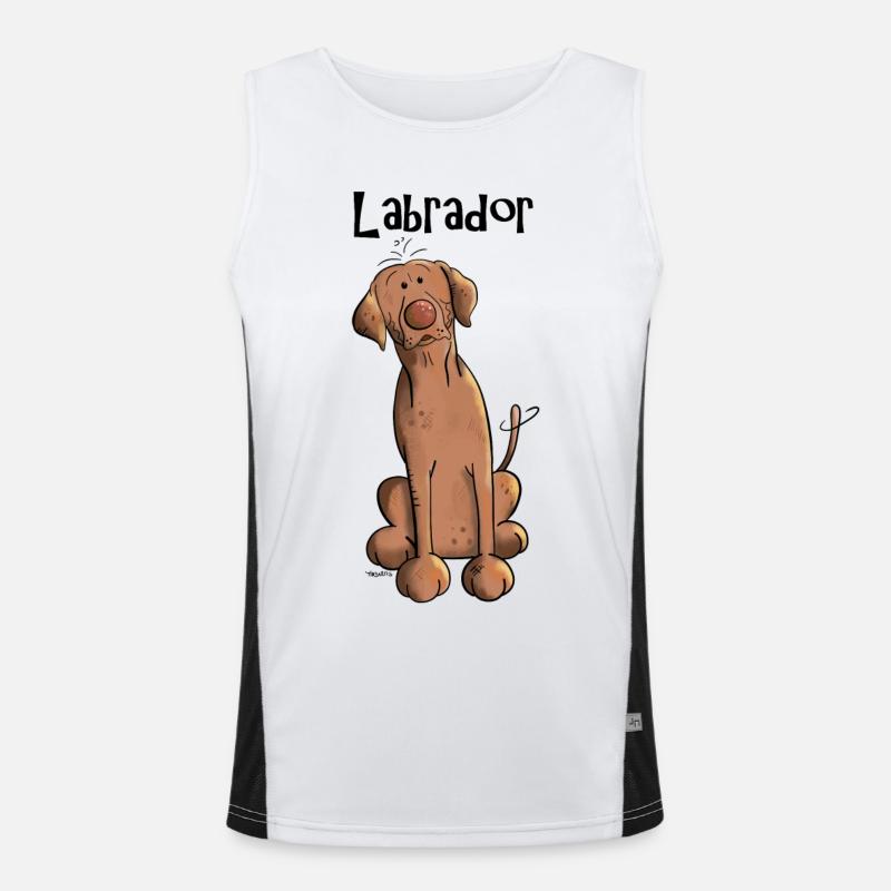 Lustiger Labrador Funktionelles Kontrast-Tank Top für Männer 