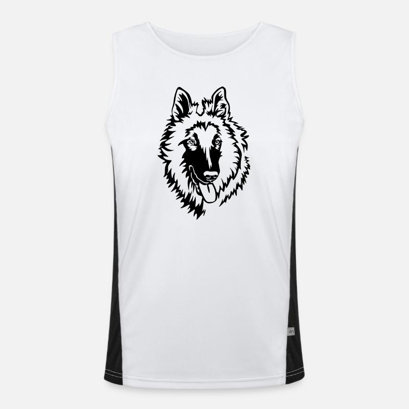 Tervueren Kopf Funktionelles Kontrast-Tank Top für Männer 