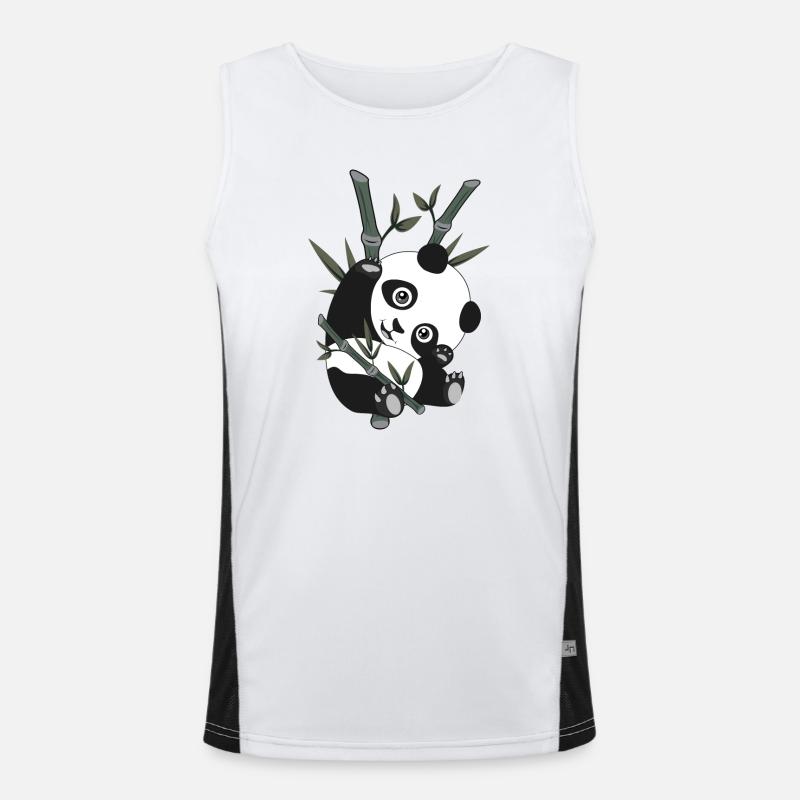 Panda - Bambus Funktionelles Kontrast-Tank Top für Männer 