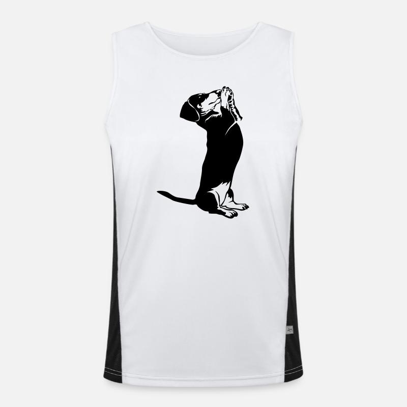 Dackel Funktionelles Kontrast-Tank Top für Männer 
