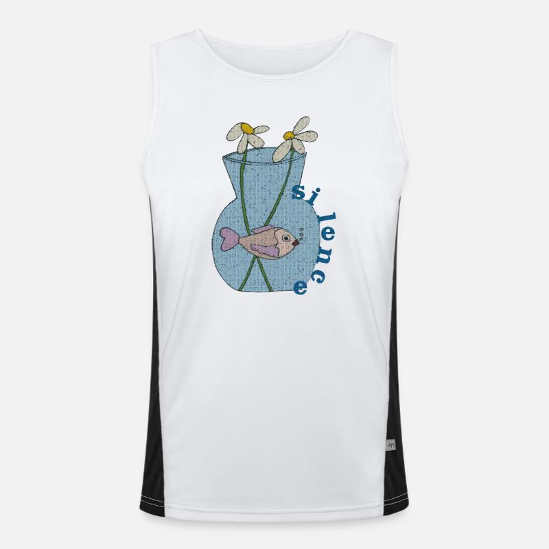 fisch im glas gewebe Funktionelles Kontrast-Tank Top für Männer 