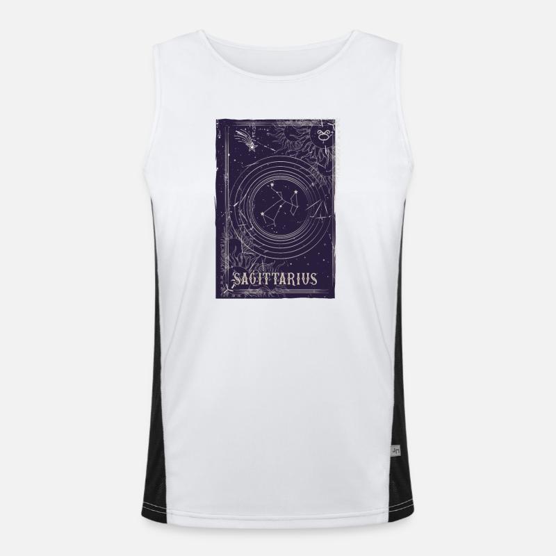 Kreisförmiges Sternbild Schütze Funktionelles Kontrast-Tank Top für Männer 