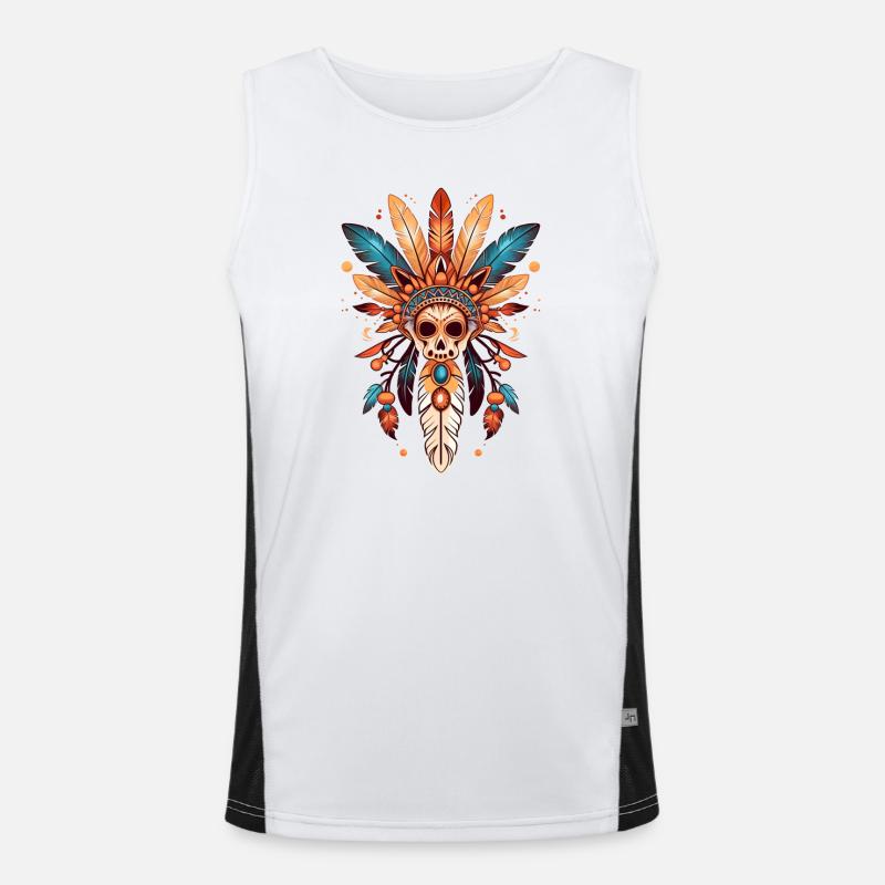 Plumes de soleil Crâne Débardeur respirant contrasté Homme 