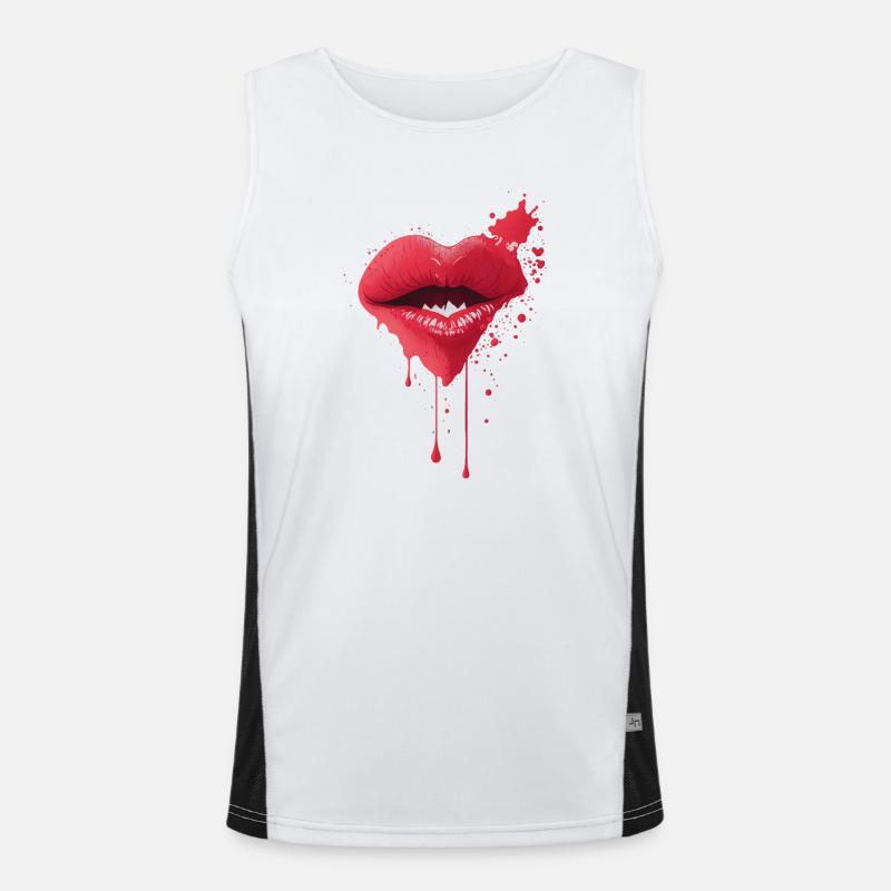 Lovely Lips Melting Red Lips Art Men's Functional Contrast Tank Top 