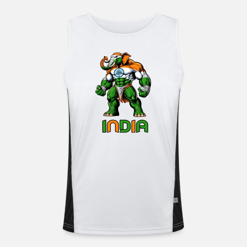 Motif du drapeau indien en forme d'éléphant Débardeur respirant contrasté Homme 