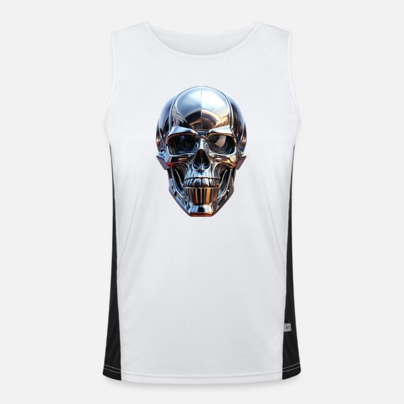 Chrom Schädel Funktionelles Kontrast-Tank Top für Männer 