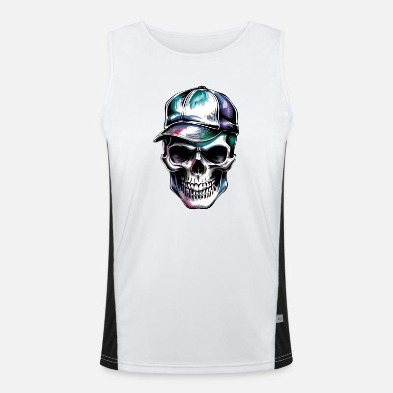 Skull with cap Men's Functional Contrast Tank Top 