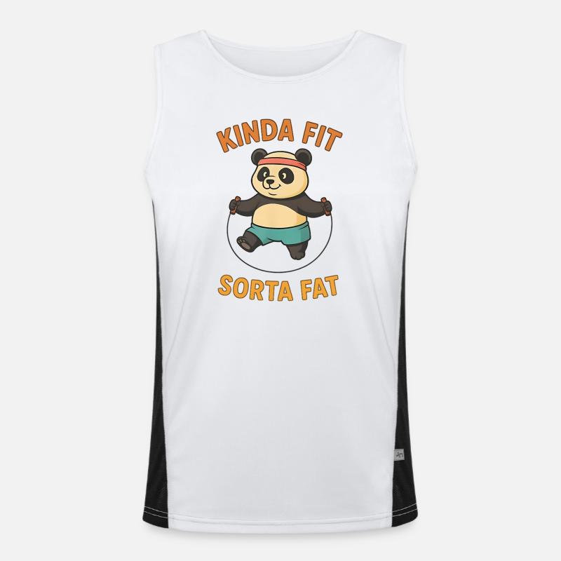 Kinda Fit Sorta Fat Drôle Gym Mignon Hippopotame Rétro Débardeur respirant contrasté Homme 