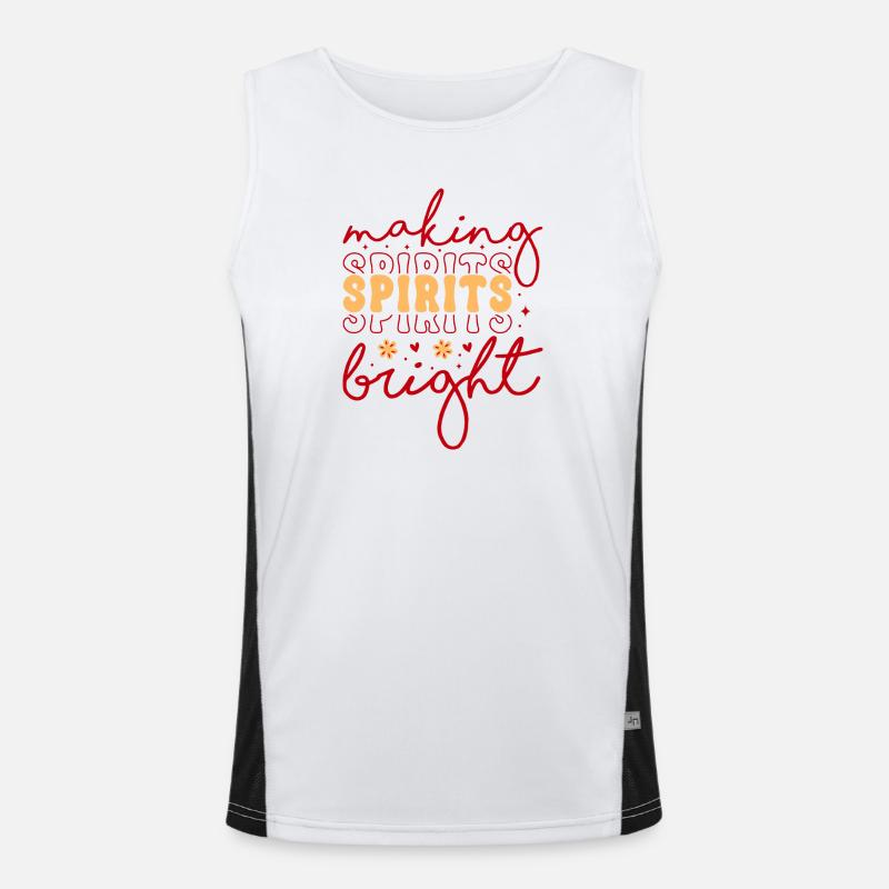 Make the spirits bright Christmas Men's Functional Contrast Tank Top 
