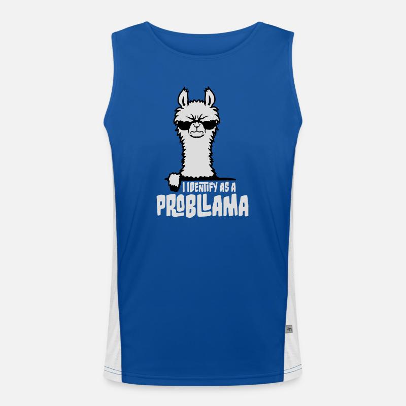 Je m’identifie comme un probllama Cool Lama Problem Spruch Débardeur respirant contrasté Homme 