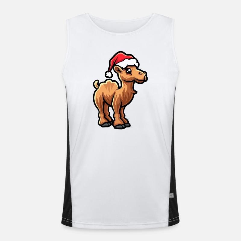 Kamel Weihnachten Funktionelles Kontrast-Tank Top für Männer 