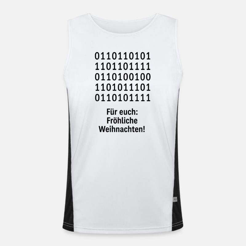 Weihnachtscode Binärmuster Funktionelles Kontrast-Tank Top für Männer 