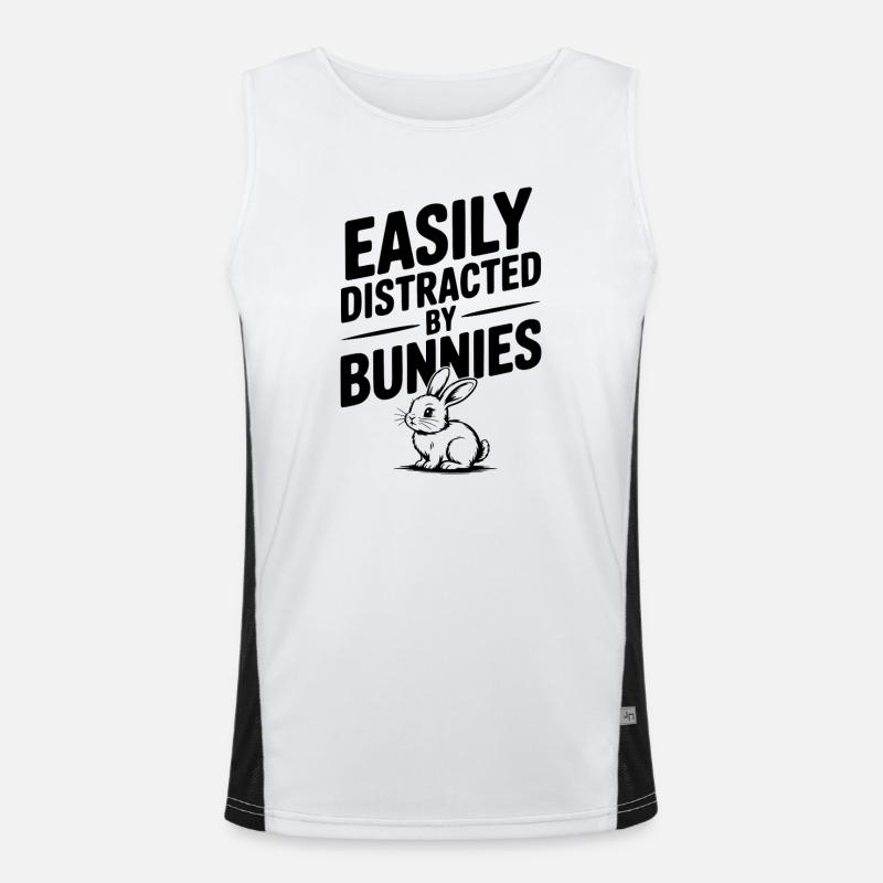 Easily Distracted by Bunnies Men's Functional Contrast Tank Top 