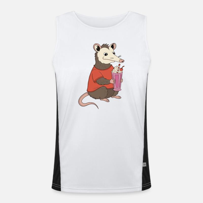 Opossum Milkshake Delight Men's Functional Contrast Tank Top 