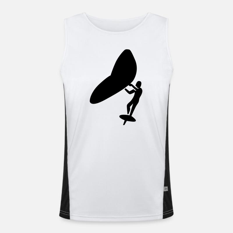 Wingfoil minimalistic logo Funktionelles Kontrast-Tank Top für Männer 