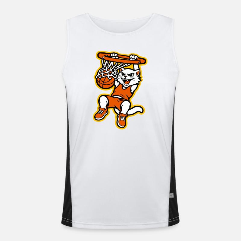 Mascotte du dunk de basket-ball Angry Cat Design Débardeur respirant contrasté Homme 