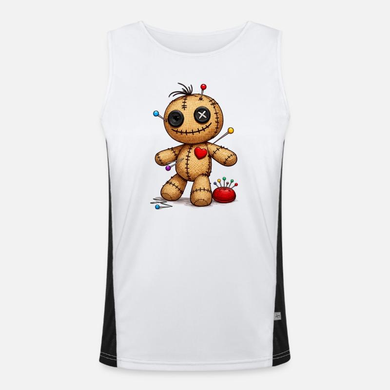 Voodoo doll with needles Men's Functional Contrast Tank Top 