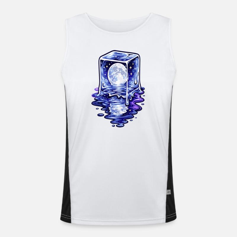 Moonlit Cube Melting Men's Functional Contrast Tank Top 